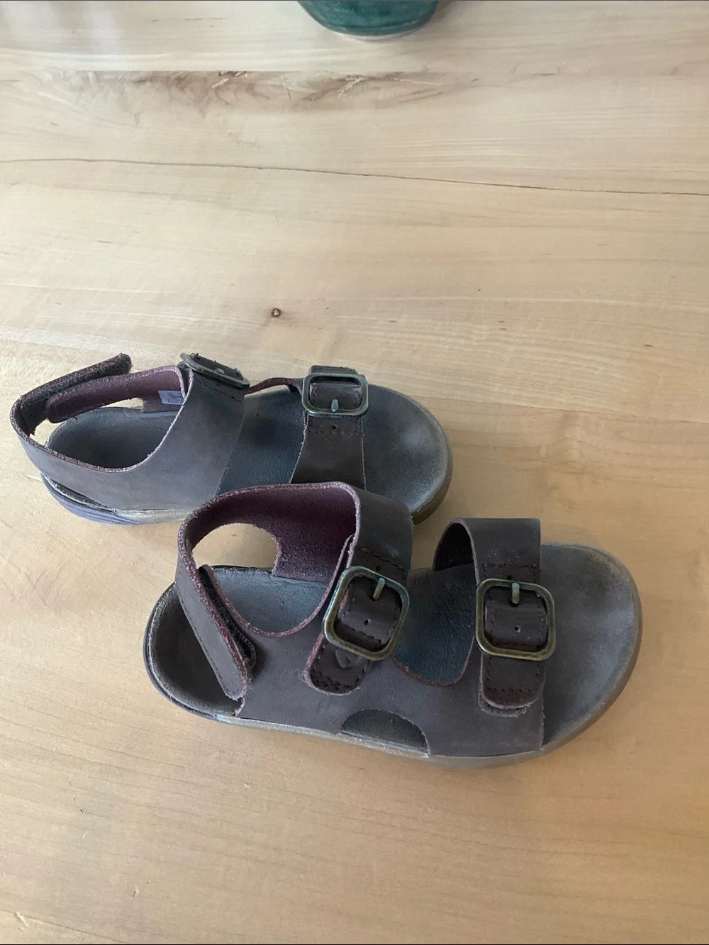 Merrell bare steps Brown Leather Double-Buckle Sandals
